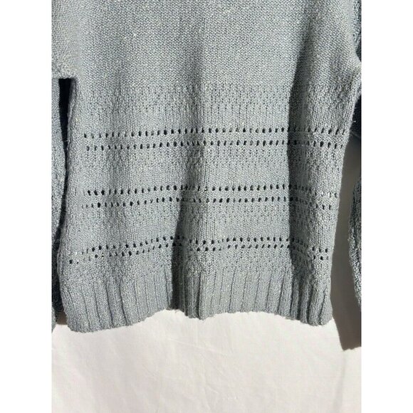 Lucky Brand Sweater Womens Petite Small Cable Knit Crew Neck Sea Foam Green - Picture 9 of 11